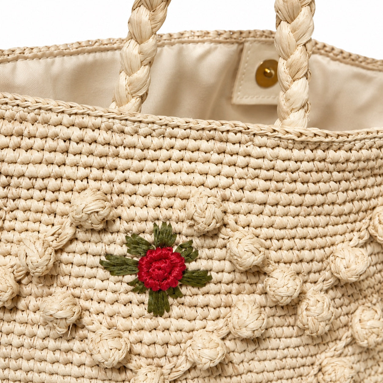 Ravello raffia handbag, close-up material detail