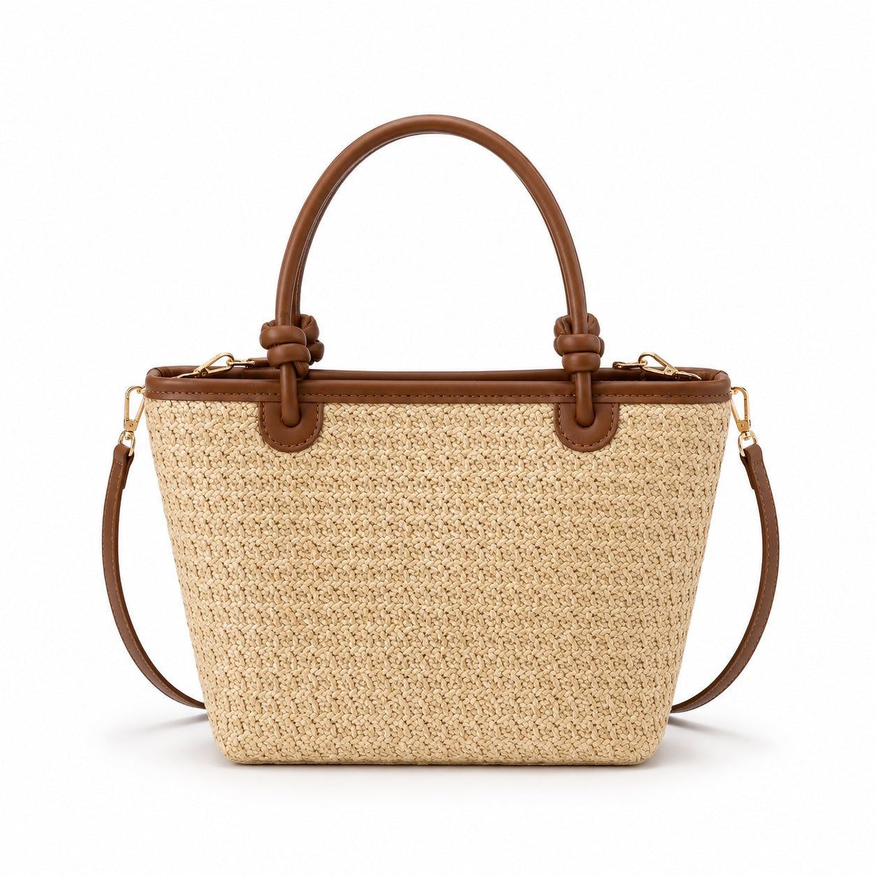 Recco - Straw Crossbody Bag, front view on white background