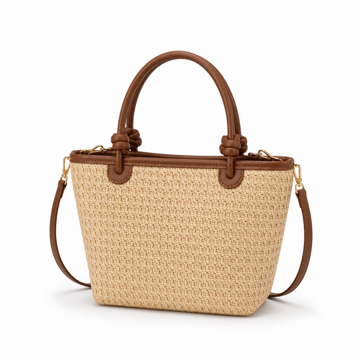 Recco - Straw Crossbody Bag, three-quarter back view