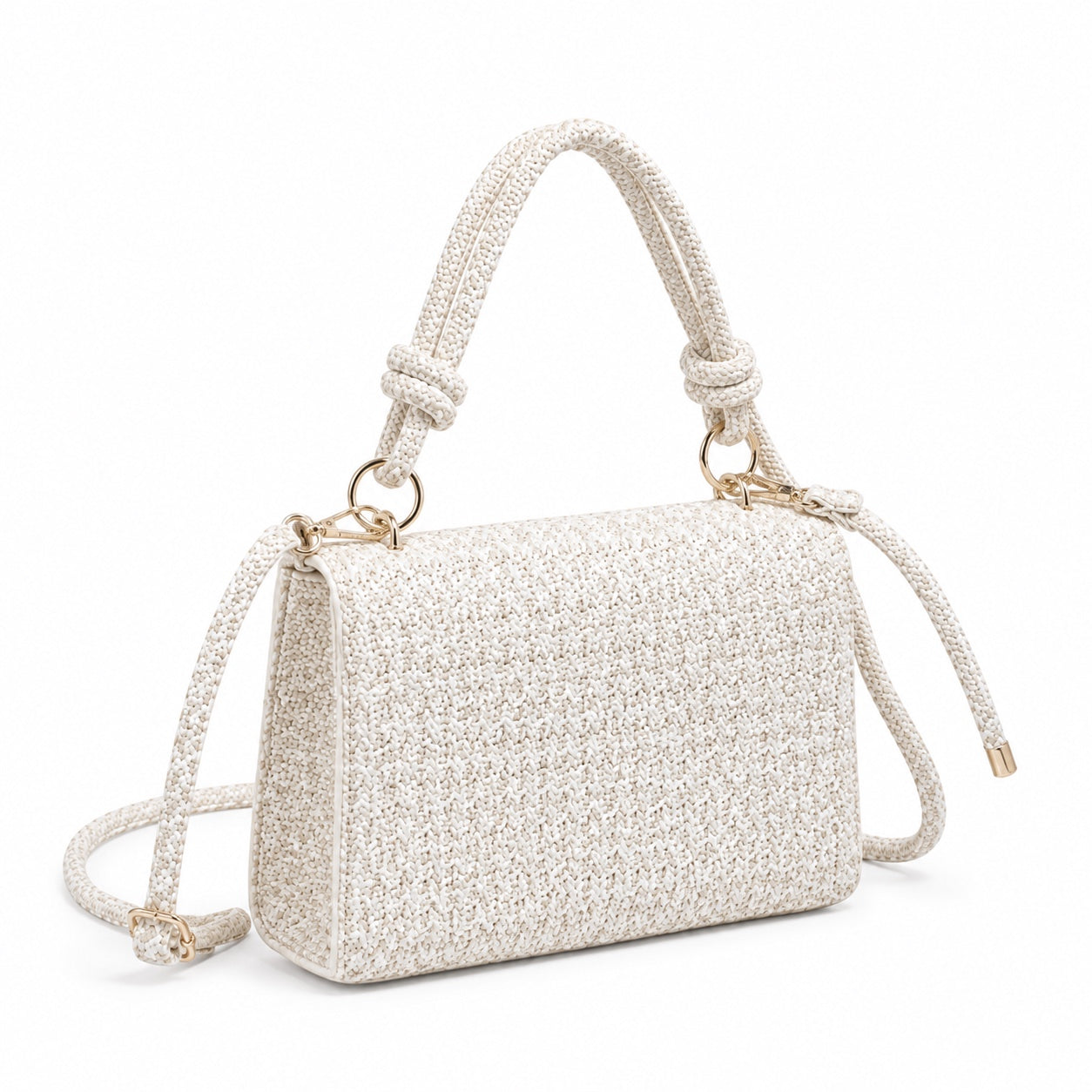 Salina Straw Crossbody Bag, three-quarter back view