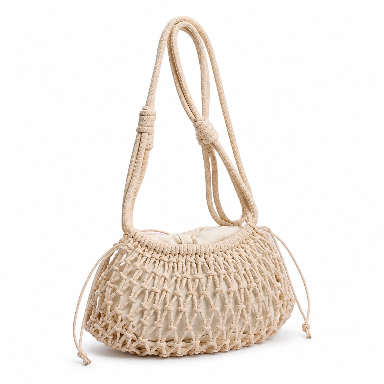 Salou - Straw Crossbody Bag, three-quarter front view