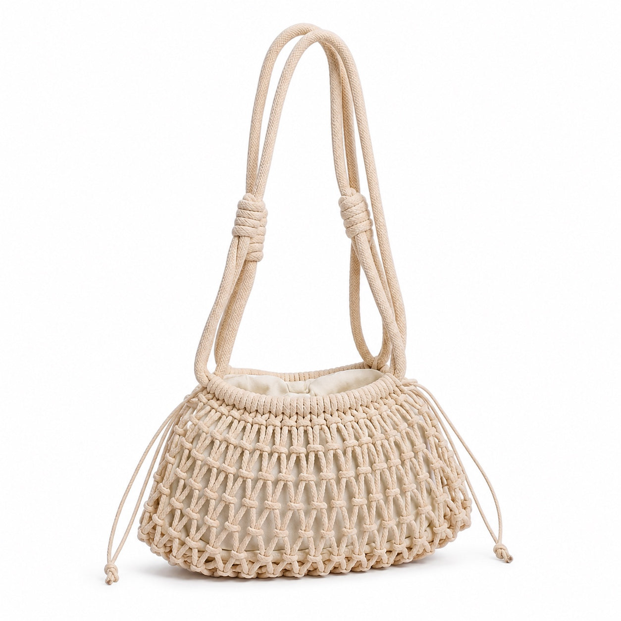 Salou - Straw Crossbody Bag, three-quarter back view
