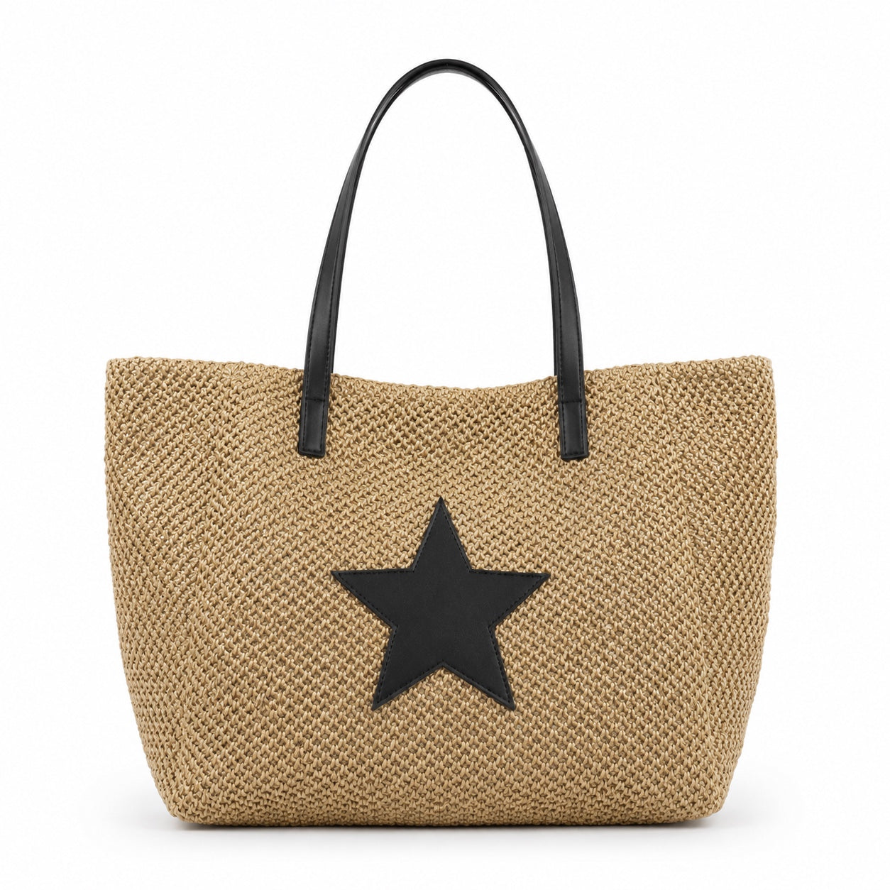 Sanremo - Woven Bucket Bag in black, front view