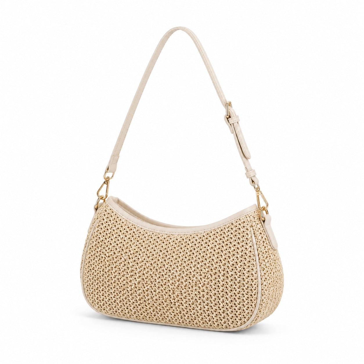 Sestri - Straw Crossbody Bag, three-quarter back view