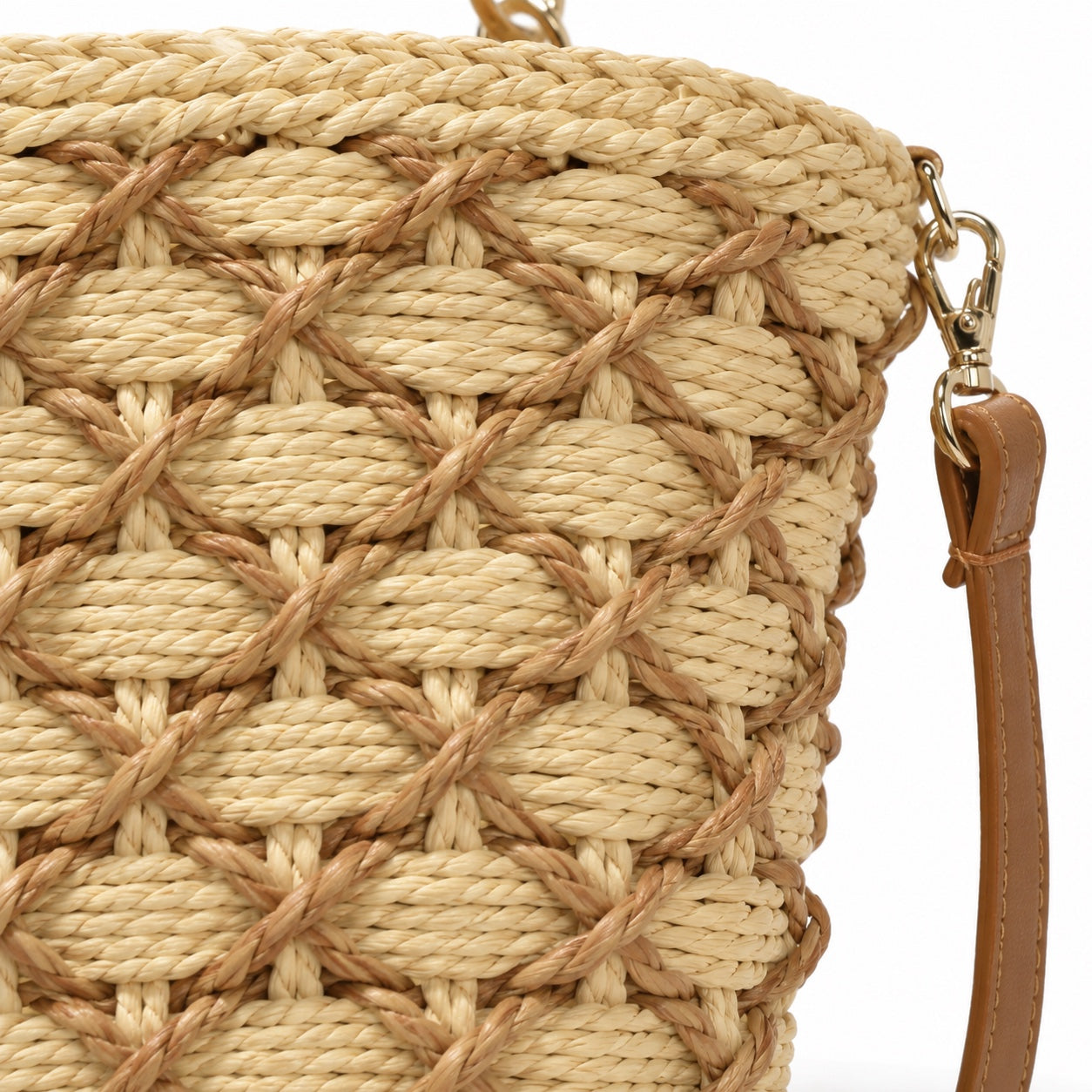 Sifnos - Straw Crossbody Bag, close-up material detail