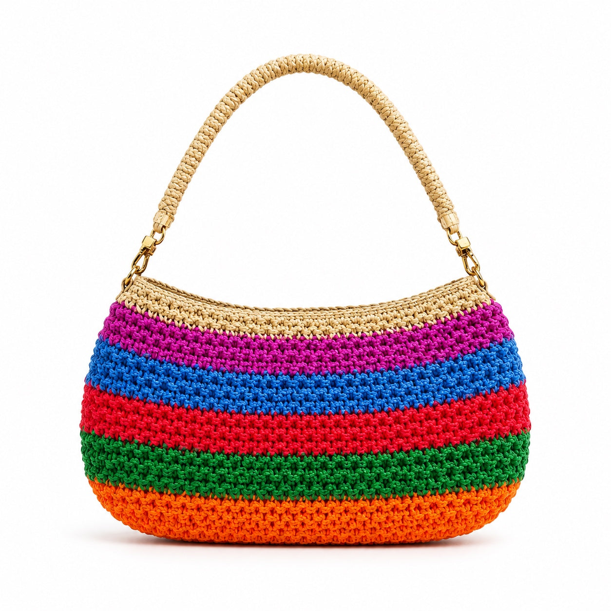 Sitges - Straw Handbag, front view on white background