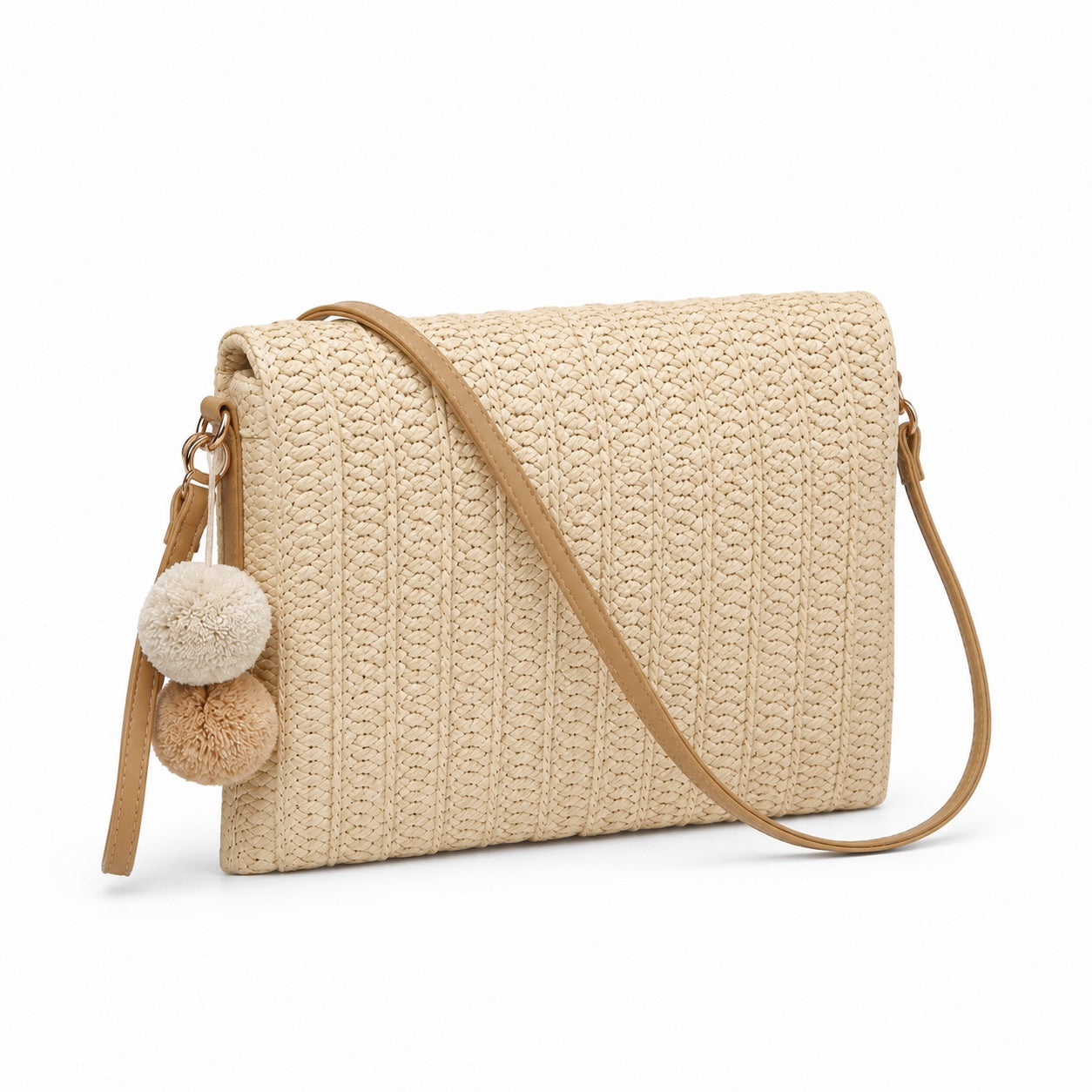 Skiathos - Straw Clutch, three-quarter back view