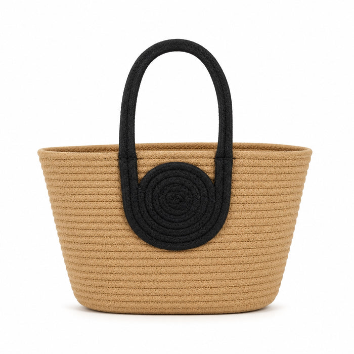 Skopelos - Woven Bucket Bag, front view on white background