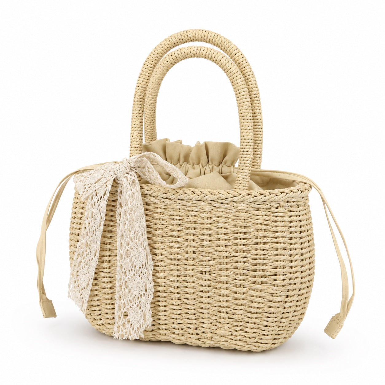 Solta - Rattan Crossbody Bag, three-quarter front view