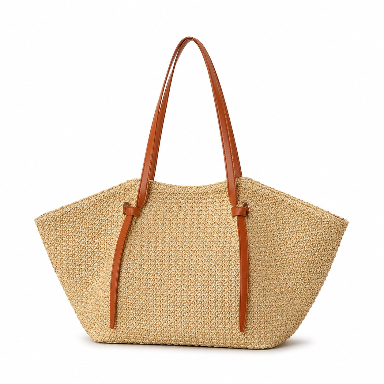 Sorrento - Straw Tote Bag, three-quarter back view