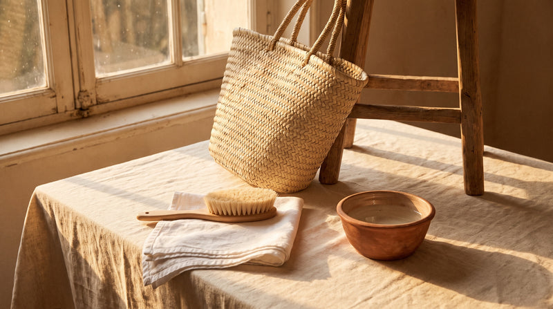 clean straw bag