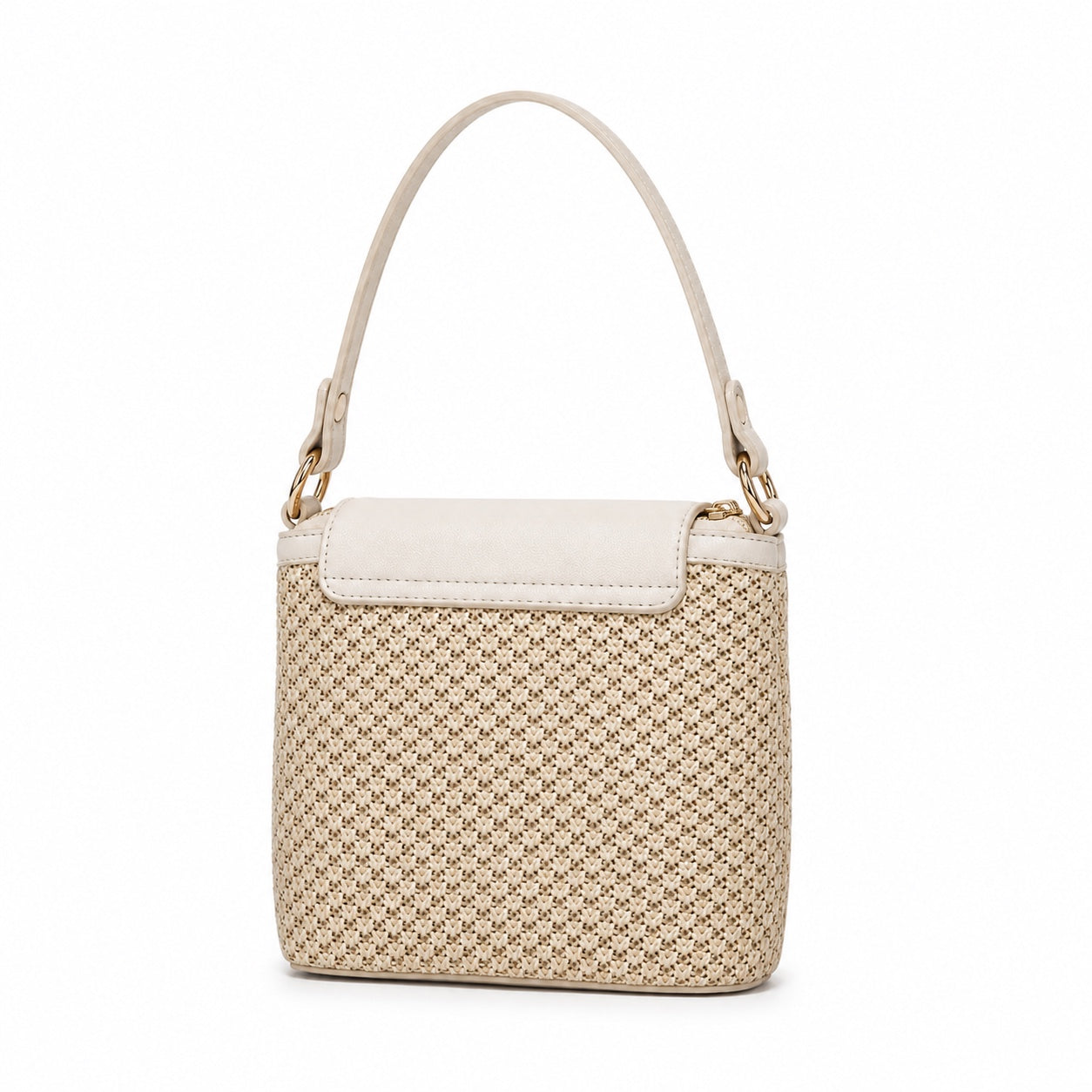 Sveti - Straw Crossbody Bag, three-quarter back view
