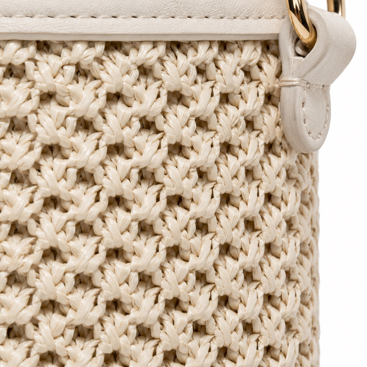 Sveti - Straw Crossbody Bag, close-up material detail