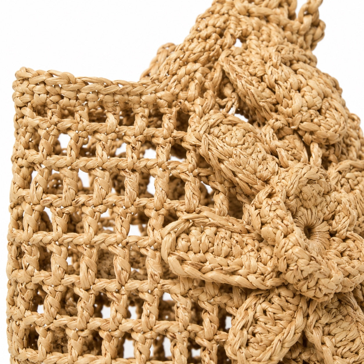 Syros - Woven Beach Tote, close-up material detail