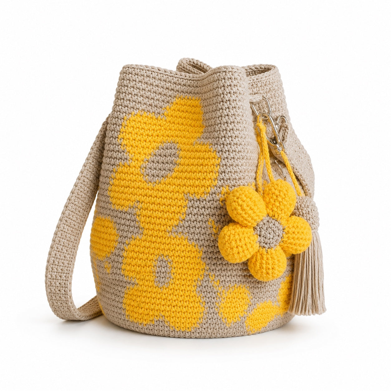 Taormina - Crochet Tote Bag, three-quarter back view