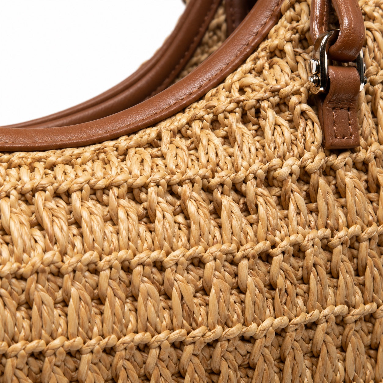 Trani - Straw Shoulder Bag, close-up material detail
