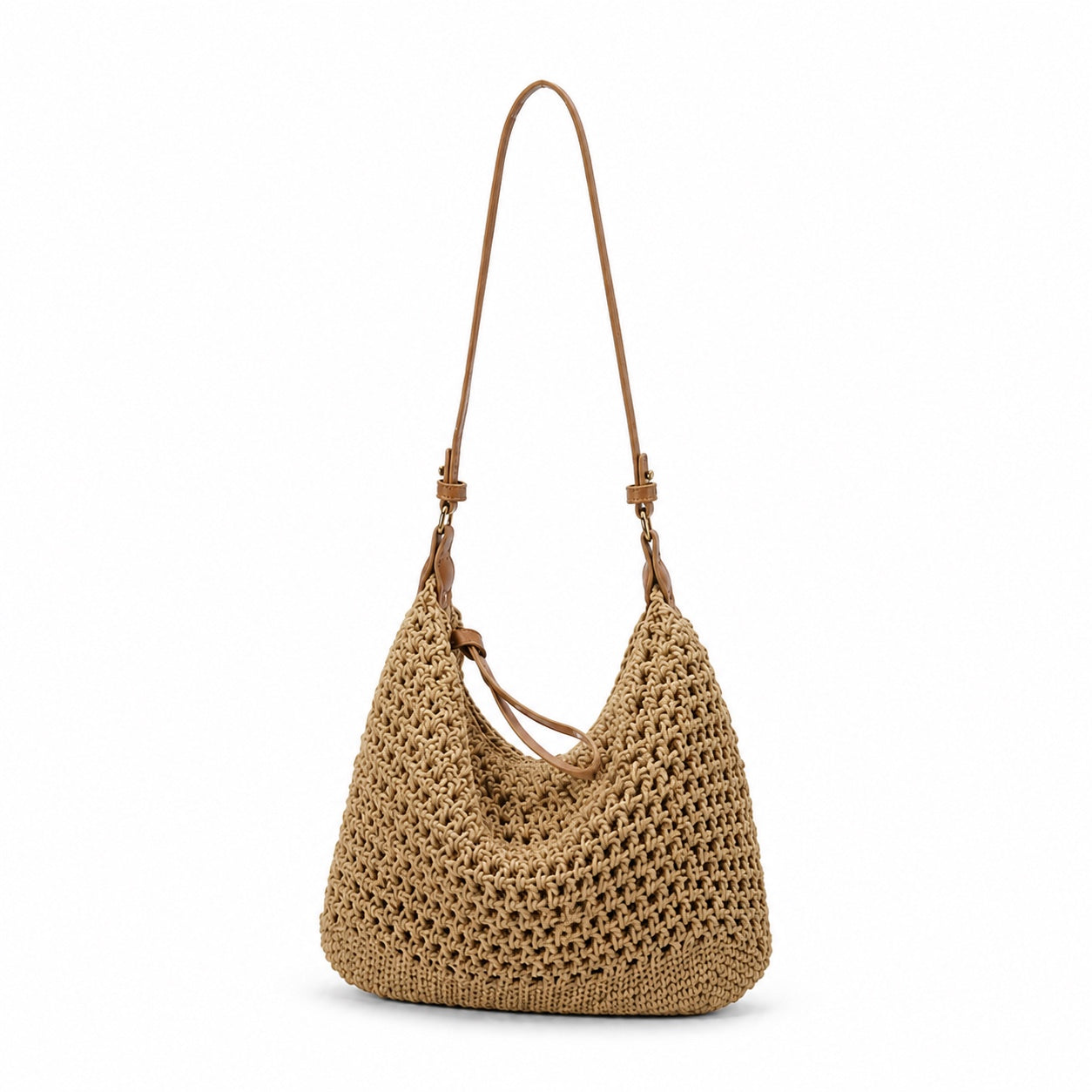 Tropea - Straw Crossbody Bag, three-quarter back view