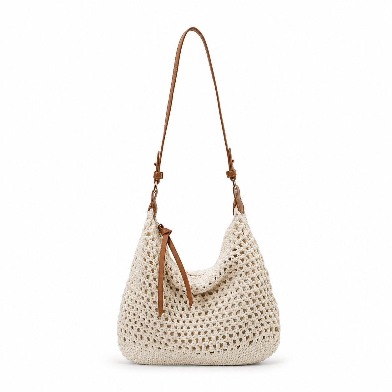 Tropea - Straw Crossbody Bag in White-Free Size, front view