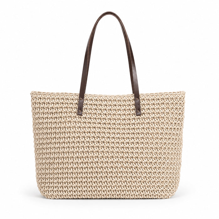 Ulcinj - Woven Beach Bag, front view on white background