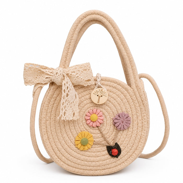 Varenna - Crochet Tote Bag, front view on white background