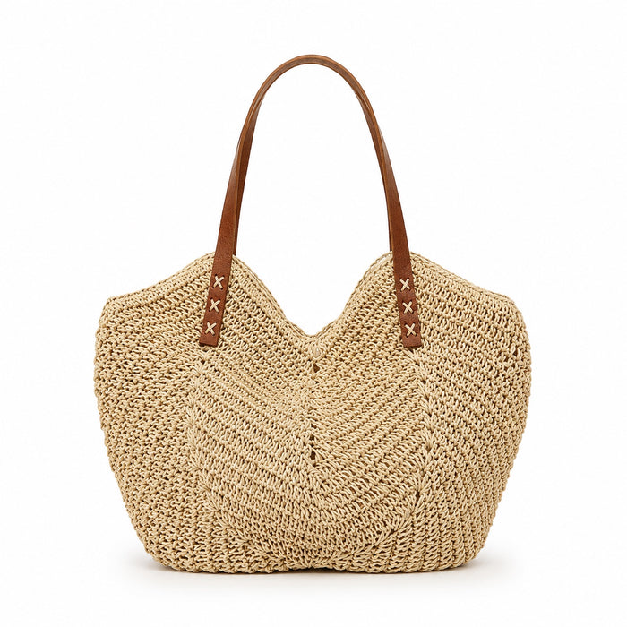 Varigotti - Rattan Tote Bag, front view on white background