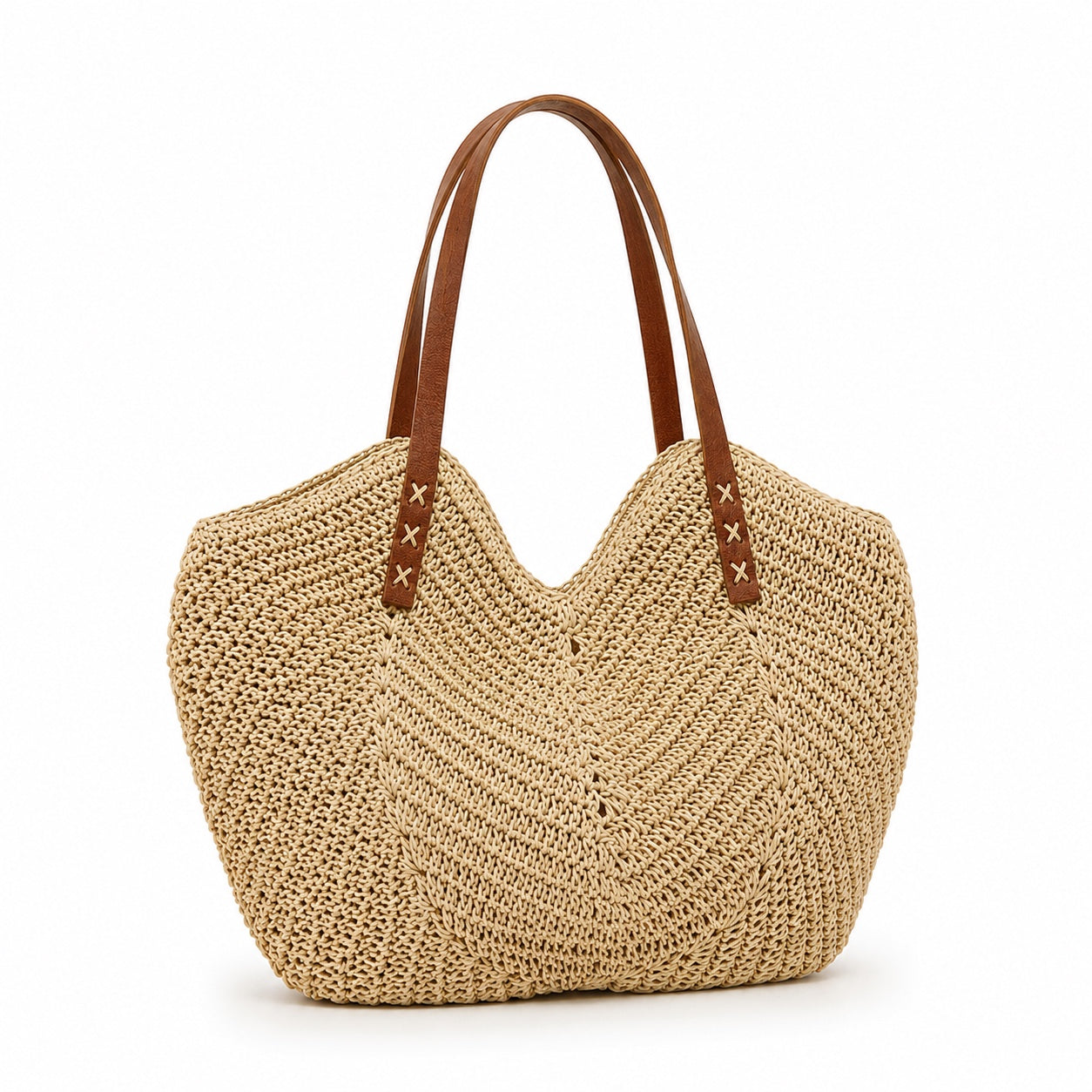 Varigotti - Rattan Tote Bag, three-quarter back view