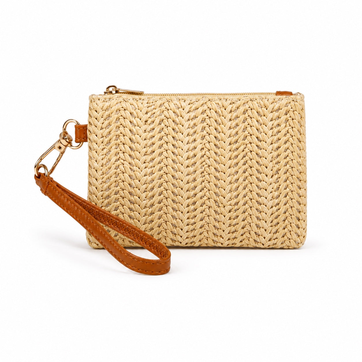Vejer - Straw Clutch, three-quarter back view