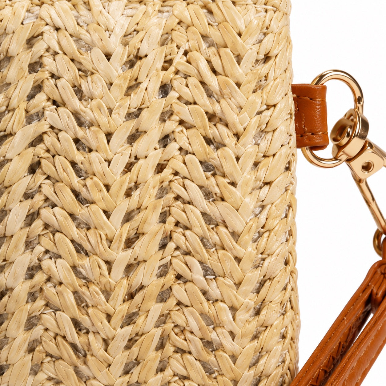 Vejer - Straw Clutch, close-up material detail