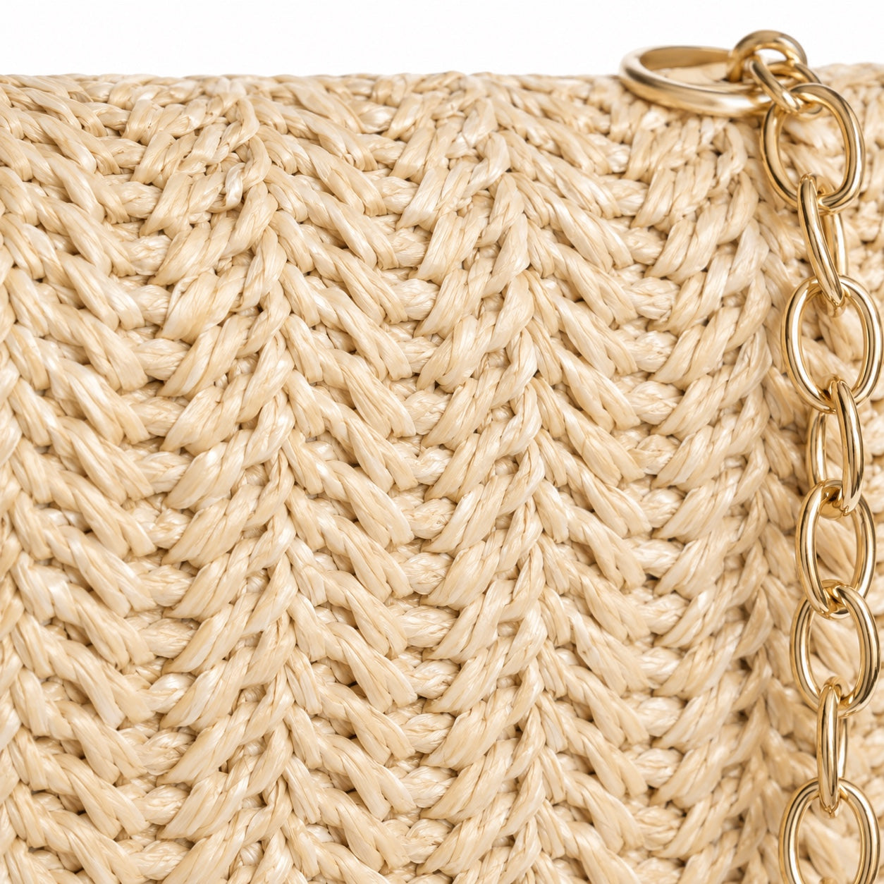 Villasimius - Straw Crossbody Bag, close-up material detail